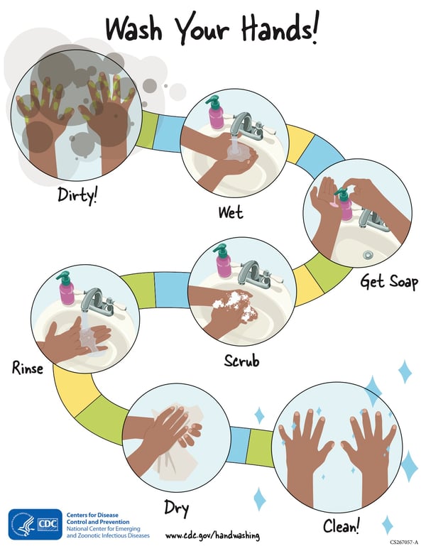 CDC Handwashing Steps Graphic